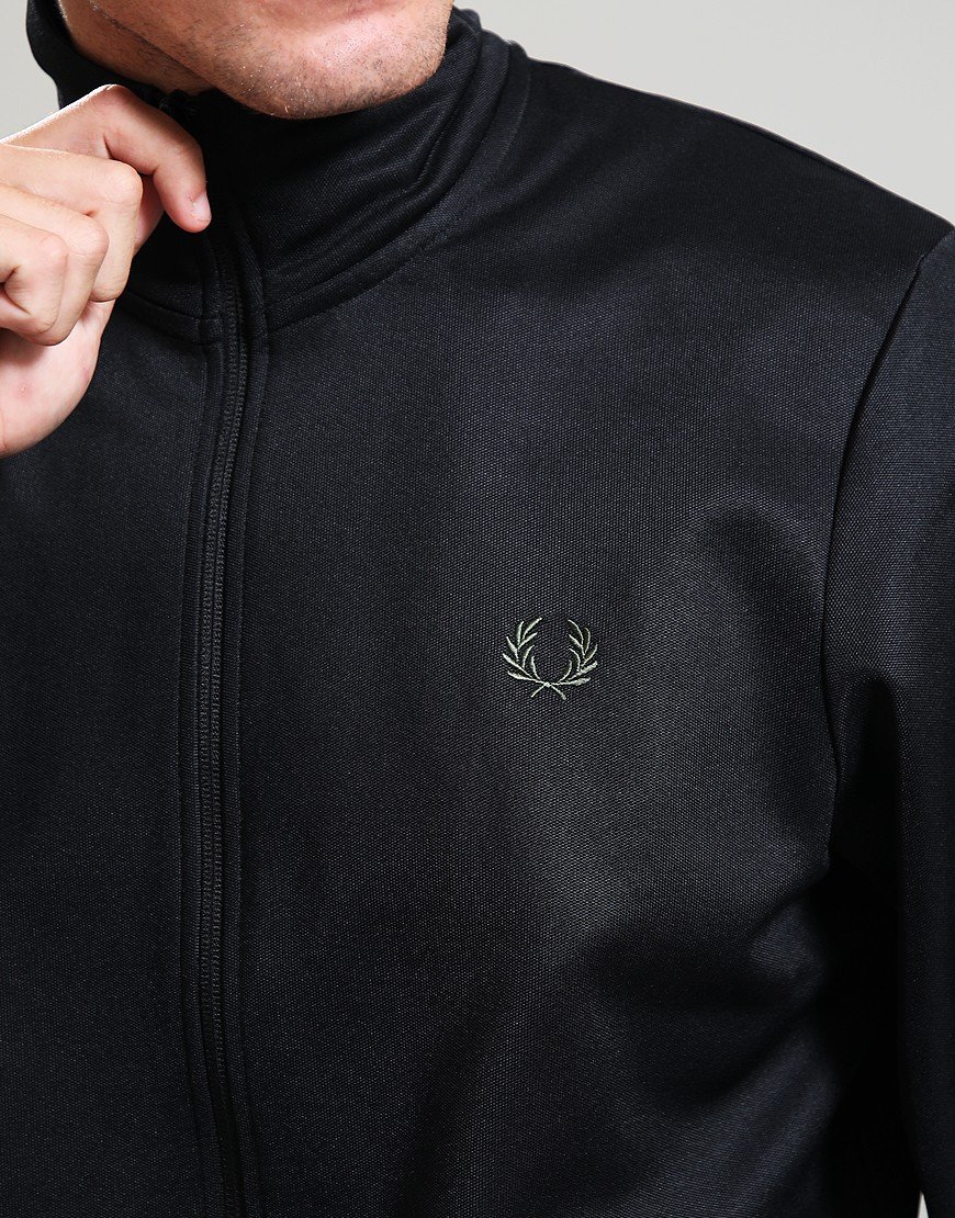 Fred Perry Track Jacket Black/Laurel Wreath Green