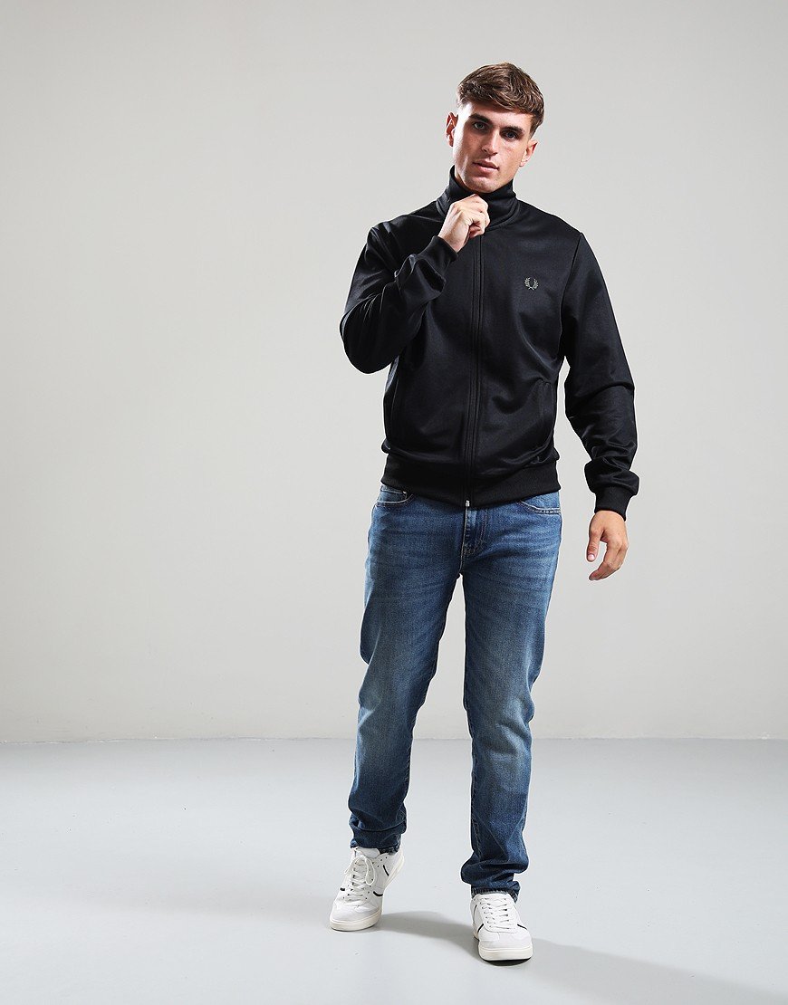 Fred Perry Track Jacket Black/Laurel Wreath Green