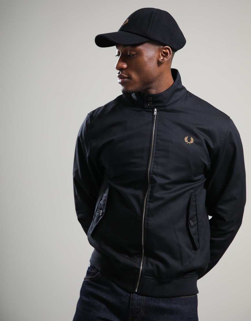 Fred Perry Twill Harrington Jacket Black