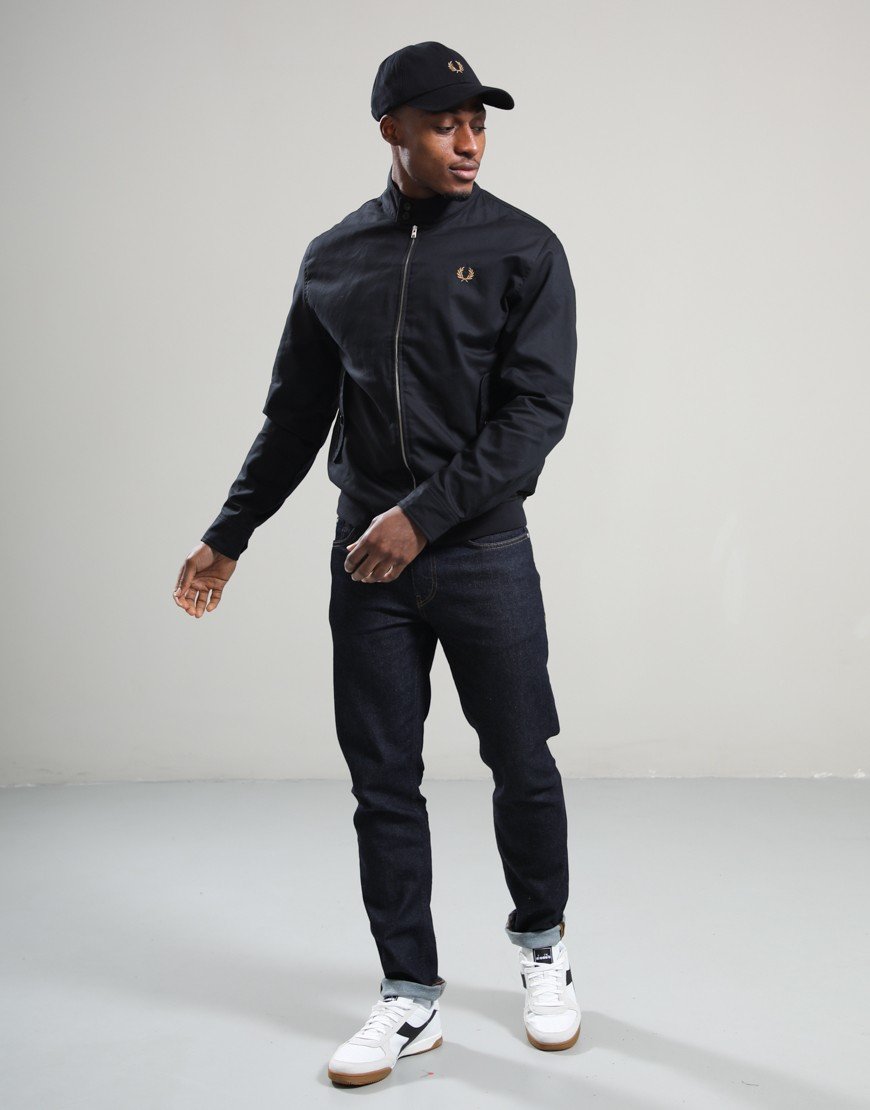 Fred Perry Twill Harrington Jacket Black