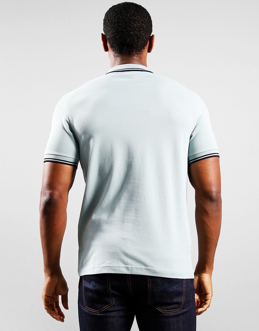 Fred Perry Twin Tipped Polo Shirt Silver Blue/Black