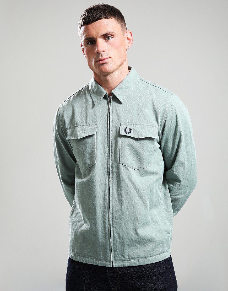 Fred Perry Twill Zip Overshirt Bayleaf