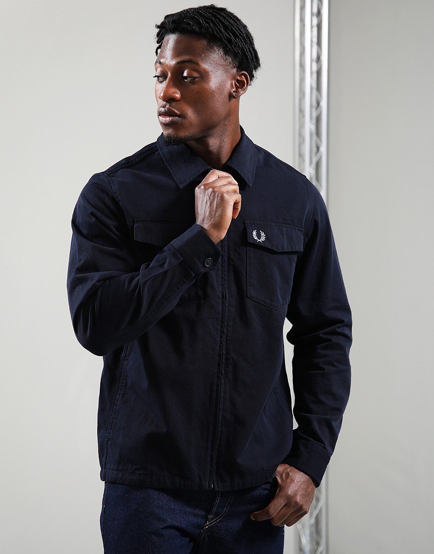 Fred Perry Twill Zip Overshirt Navy