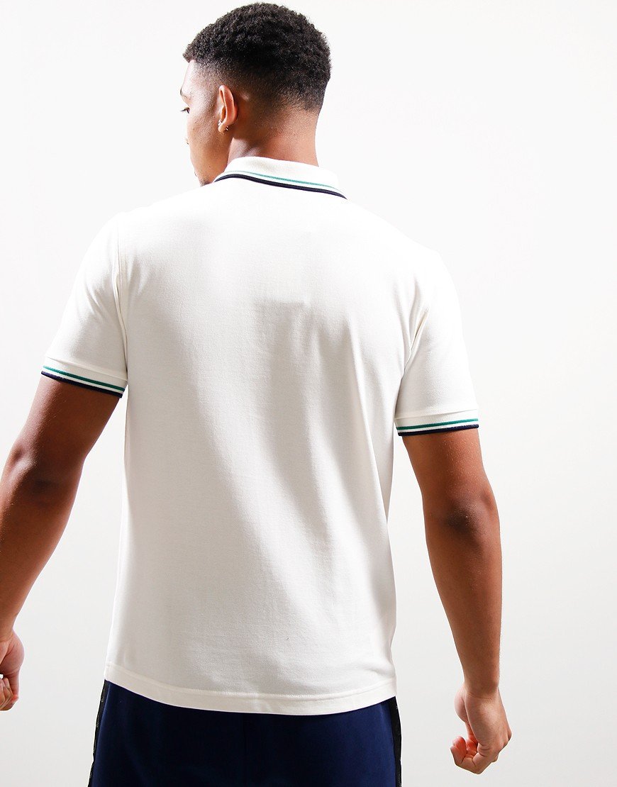 Fred Perry Twin Tipped Polo Shirt Light Ecru/Green/Navy