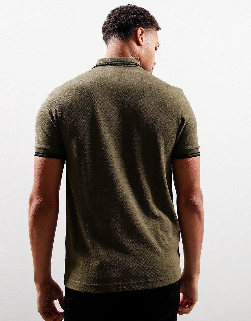 Fred Perry Twin Tipped Polo Shirt Uniform Green/Black
