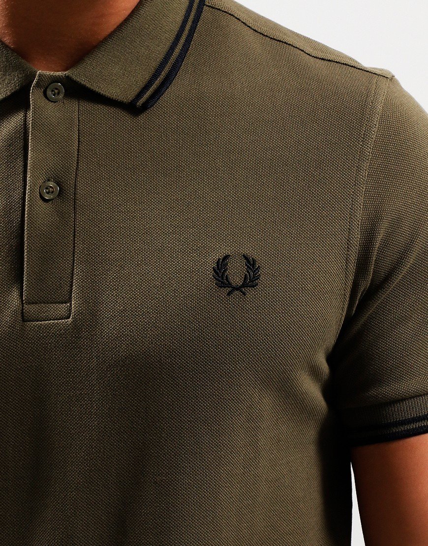 Fred Perry Twin Tipped Polo Shirt Uniform Green/Black