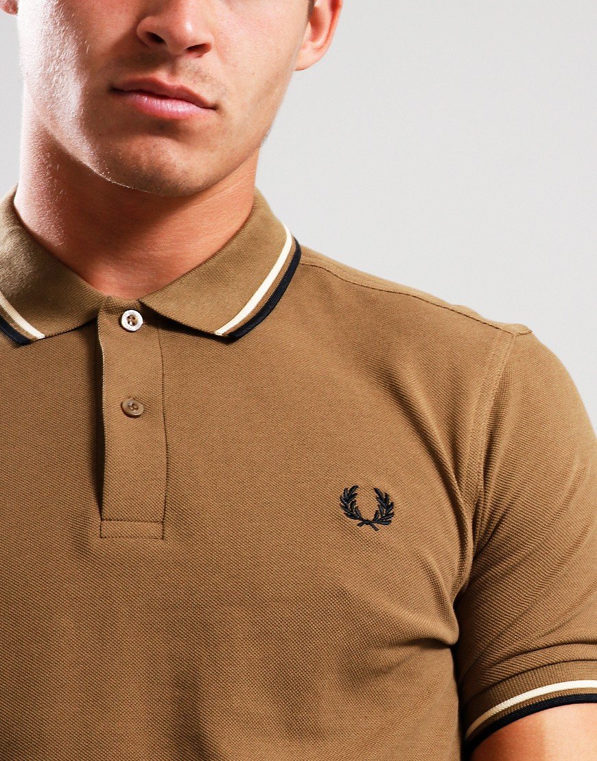 Fred Perry Twin Tipped Polo Shirt Stone/Ice Cream