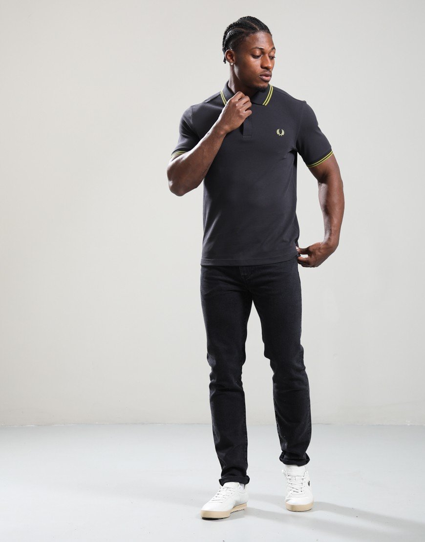 Fred Perry Twin Tipped Polo Shirt Anchor Grey/Tennis Ball Yellow Fred Perry Twin Tipped Polo Shirt Anchor Grey/Tennis Ball Yellow