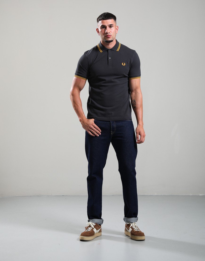 Fred Perry Twin Tipped Polo Shirt Anchor Grey/Golden