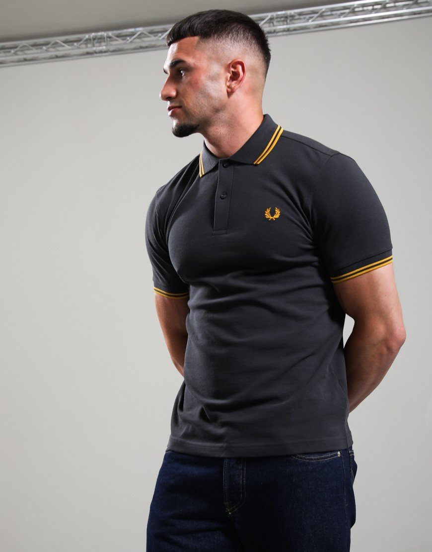Fred Perry Twin Tipped Polo Shirt Anchor Grey/Golden