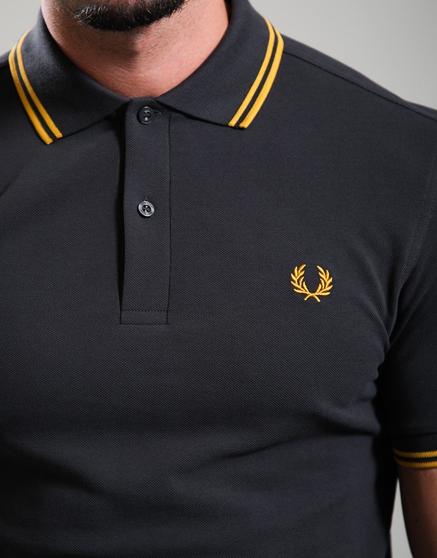 Fred Perry Twin Tipped Polo Shirt Anchor Grey/Golden