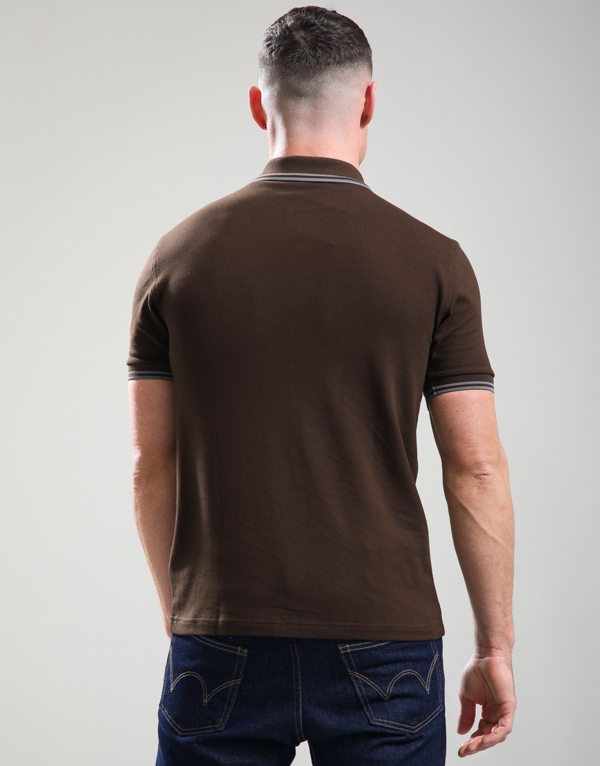 Fred Perry Twin Tipped Polo Shirt Burnt Tobacco/Stockport Blue