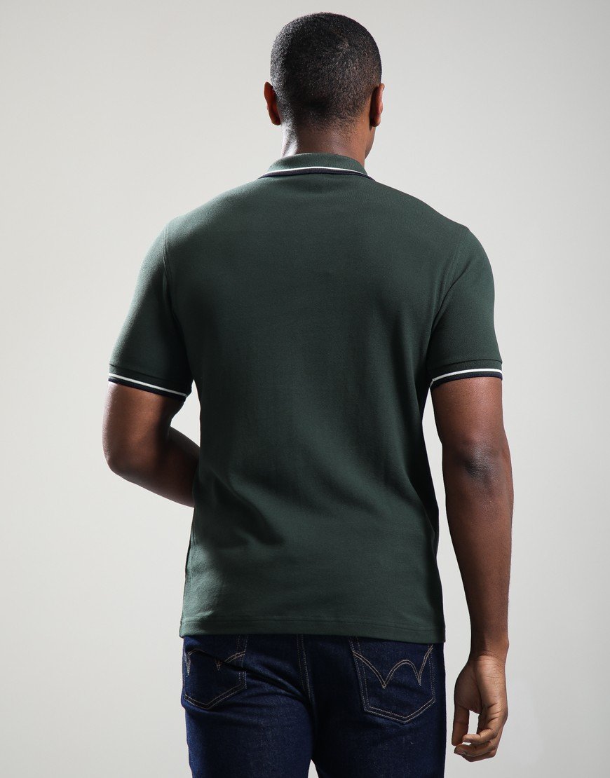 Fred Perry Twin Tipped Polo Shirt Court Green/Snow White/Navy