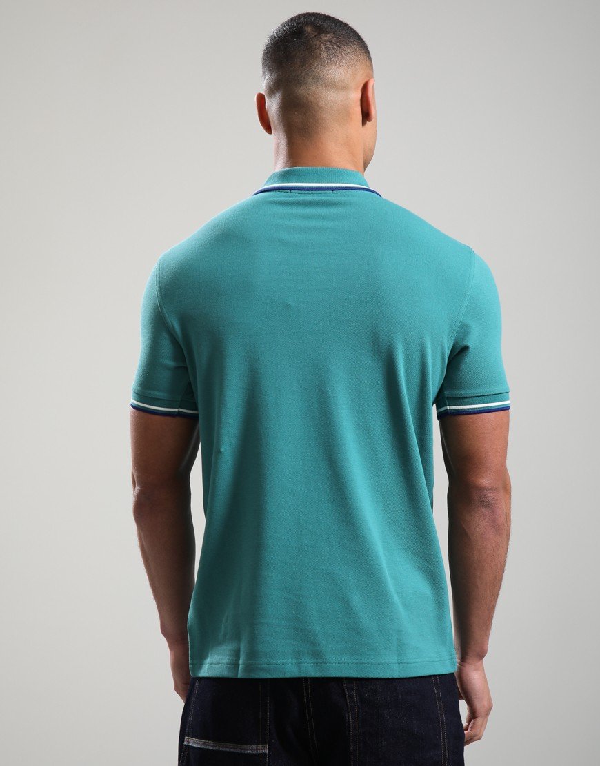 Fred Perry Twin Tipped Polo Shirt Deep Mint/Snow White/Sohec