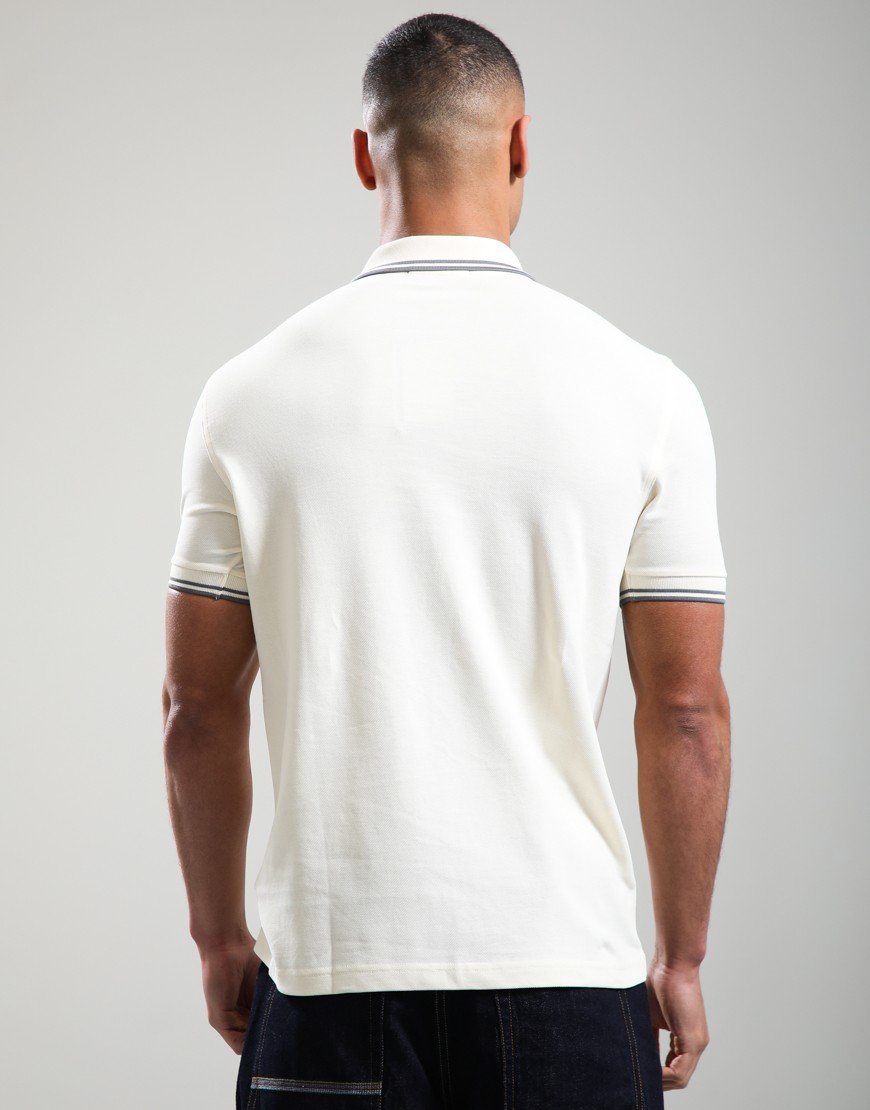 Fred Perry Twin Tipped Polo Shirt Ecru/Stockport Blue