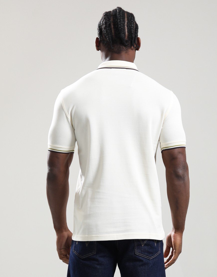 Fred Perry Twin Tipped Polo Shirt Ecru/Tennis Ball Yellow/Anchor Grey Fred Perry Twin Tipped Polo Shirt Ecru/Tennis Ball Yellow/Anchor Grey