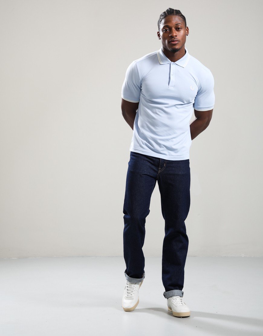 Fred Perry Twin Tipped Polo Shirt Light Smoke/Ecru Fred Perry Twin Tipped Polo Shirt Light Smoke/Ecru