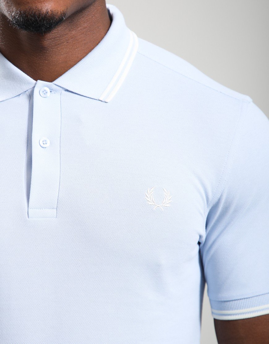 Fred Perry Twin Tipped Polo Shirt Light Smoke/Ecru Fred Perry Twin Tipped Polo Shirt Light Smoke/Ecru