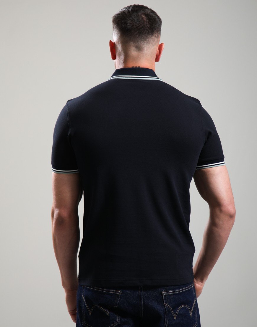 Fred Perry Twin Tipped Polo Shirt Navy/Ecru/Silver Blue
