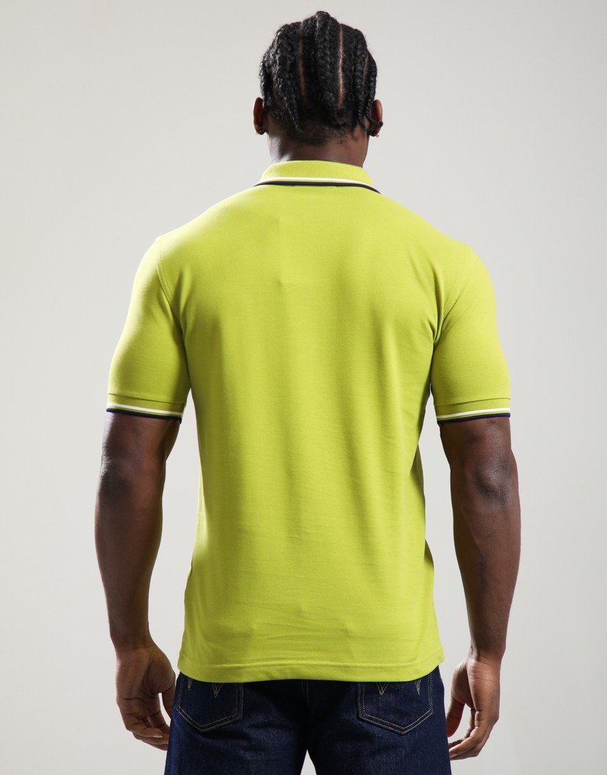Fred Perry Twin Tipped Polo Shirt Tennis Ball Yellow/Ecru/French Navy Fred Perry Twin Tipped Polo Shirt Tennis Ball Yellow/Ecru/French Navy