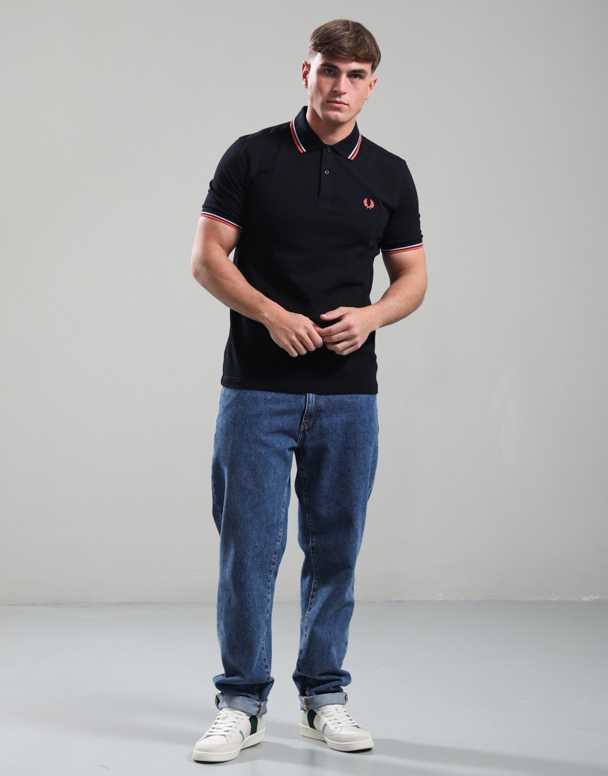 Fred Perry Twin Tipped Polo Shirt Black/Dusky Black/Strawberry Cream