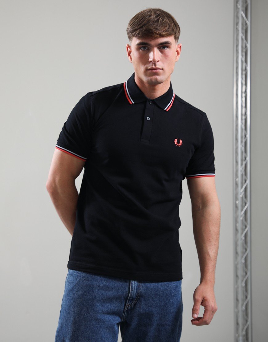 Fred Perry Twin Tipped Polo Shirt Black/Dusky Black/Strawberry Cream