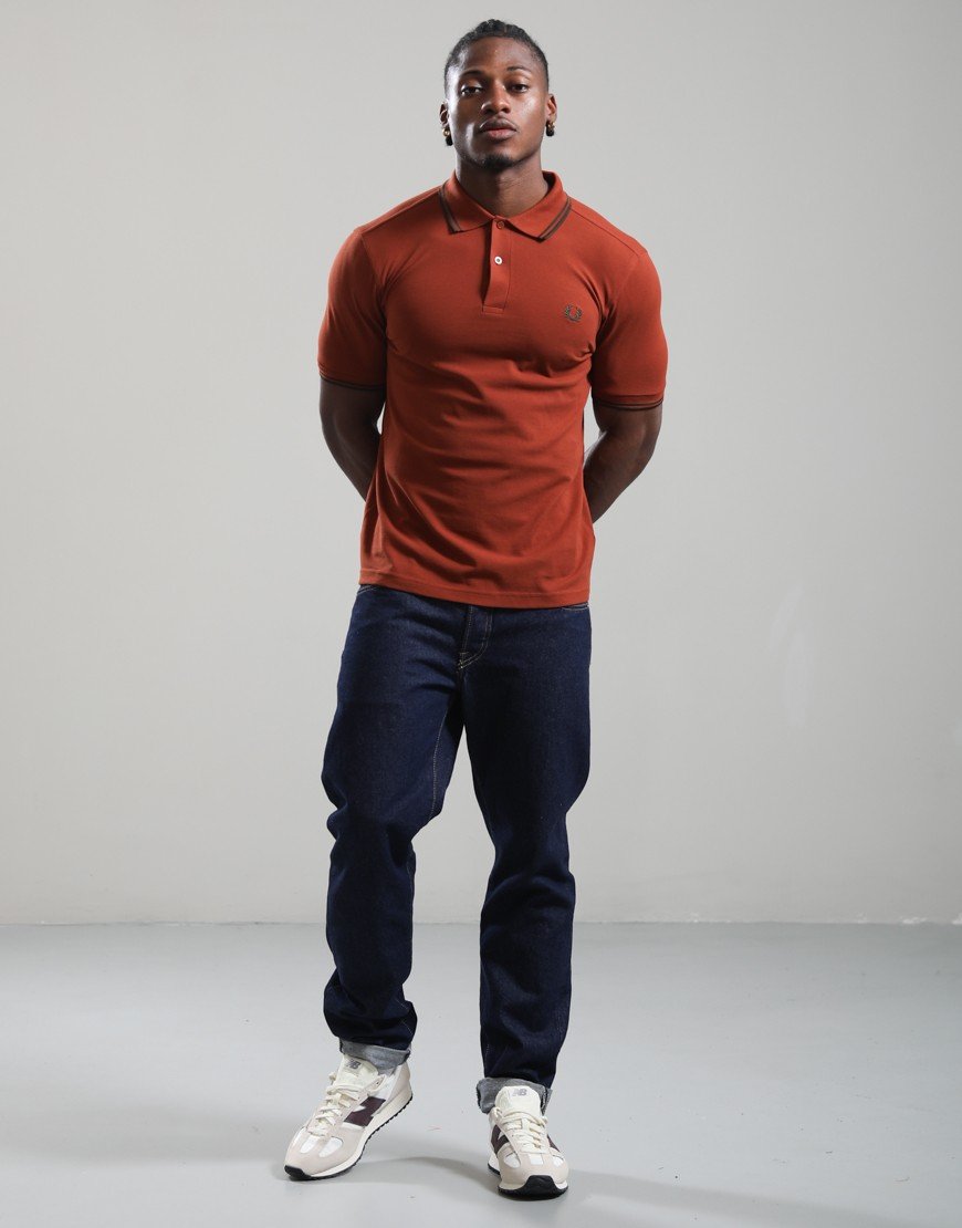 Fred Perry Twin Tipped Polo Shirt Brandy/Night Green