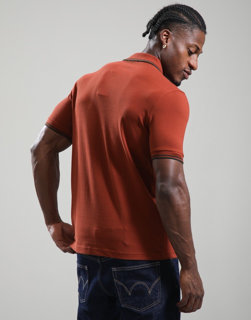 Fred Perry Twin Tipped Polo Shirt Brandy/Night Green