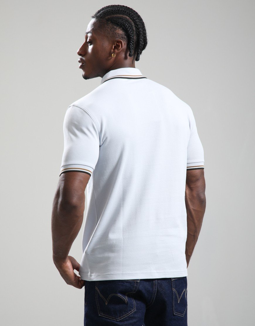 Fred Perry Twin Tipped Polo Shirt Dusky Blue/Dark Caramel/Night Green