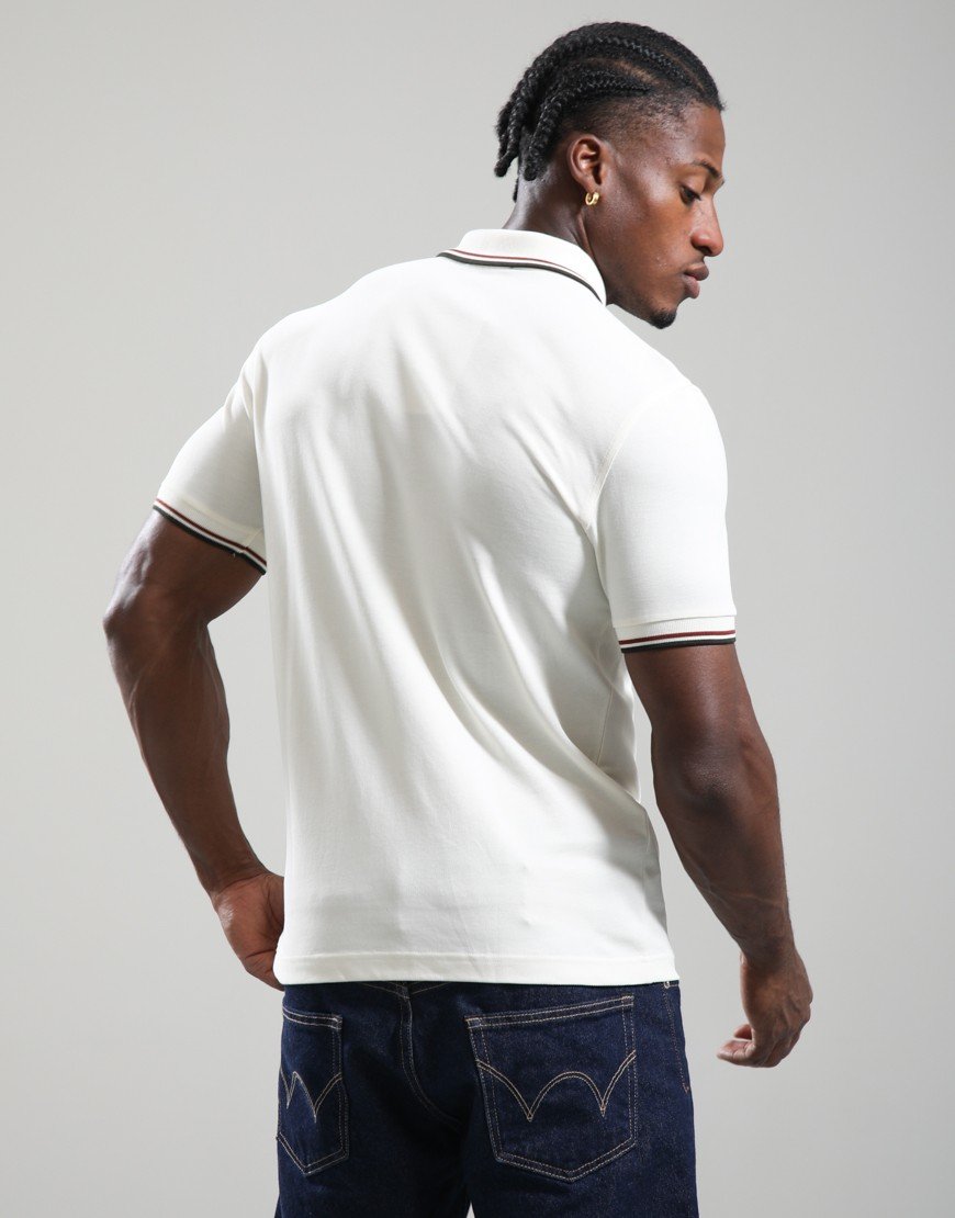 Fred Perry Twin Tipped Polo Shirt Ecru/Brandy/Night Green