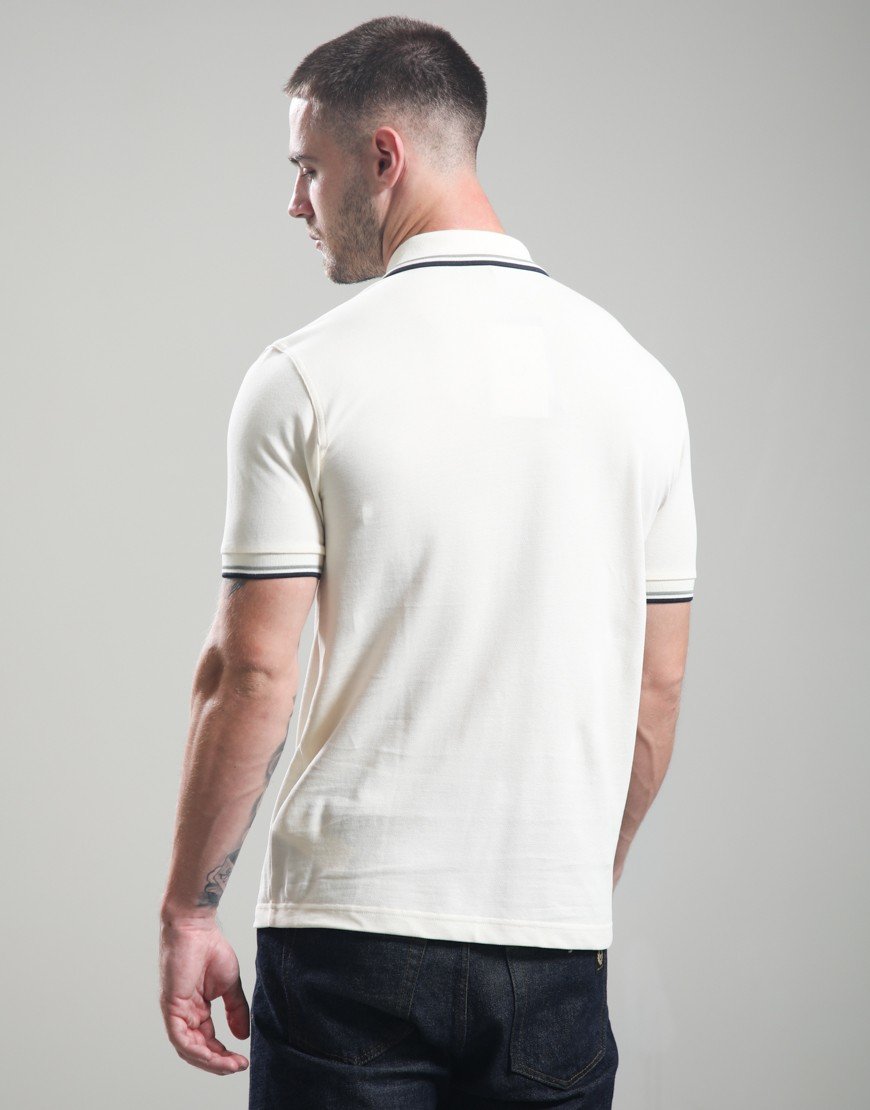 Fred Perry Twin Tipped Polo Shirt Ecru/Seagrass/Dark Airforce