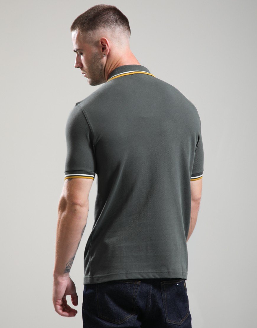 Fred Perry Twin Tipped Polo Shirt Field Green/Ecru/Golden