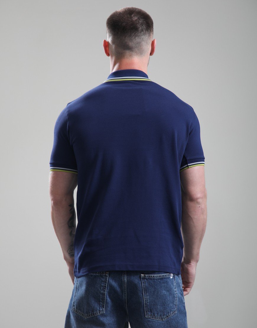 Fred Perry Twin Tipped Polo Shirt French Navy/Dusky Blue/Citron