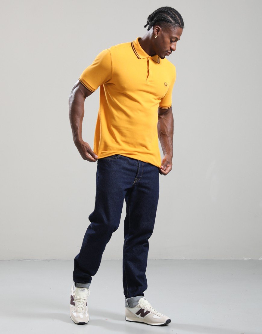 Fred Perry Twin Tipped Polo Shirt Golden/Rich Brown