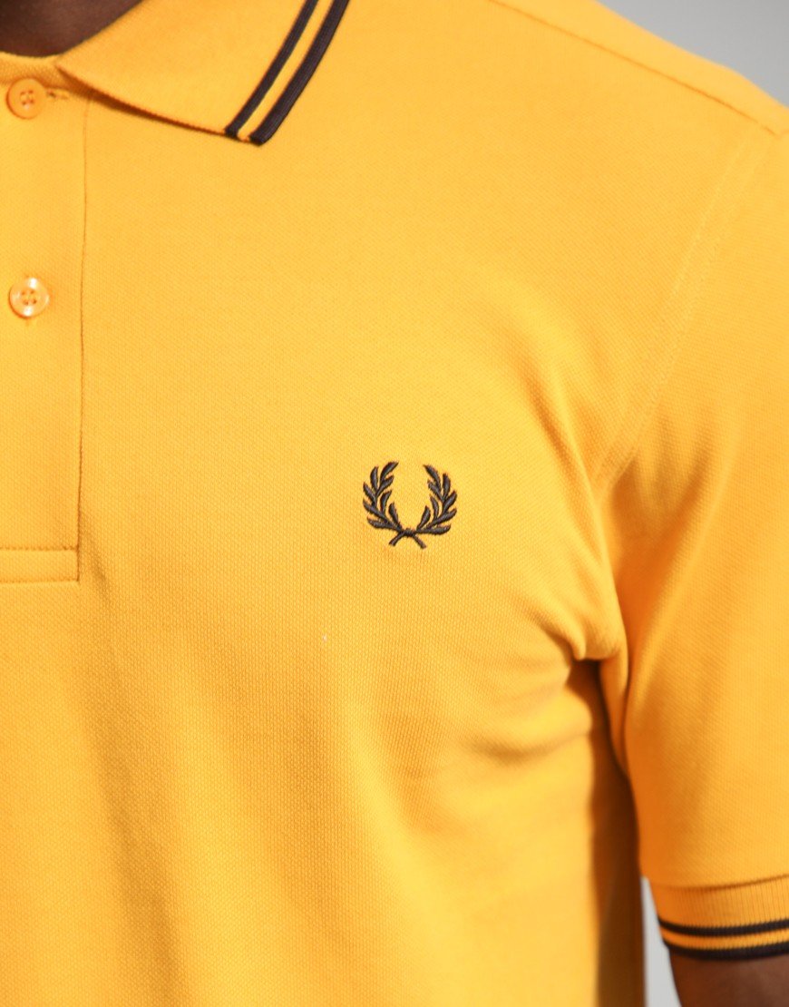 Fred Perry Twin Tipped Polo Shirt Golden/Rich Brown
