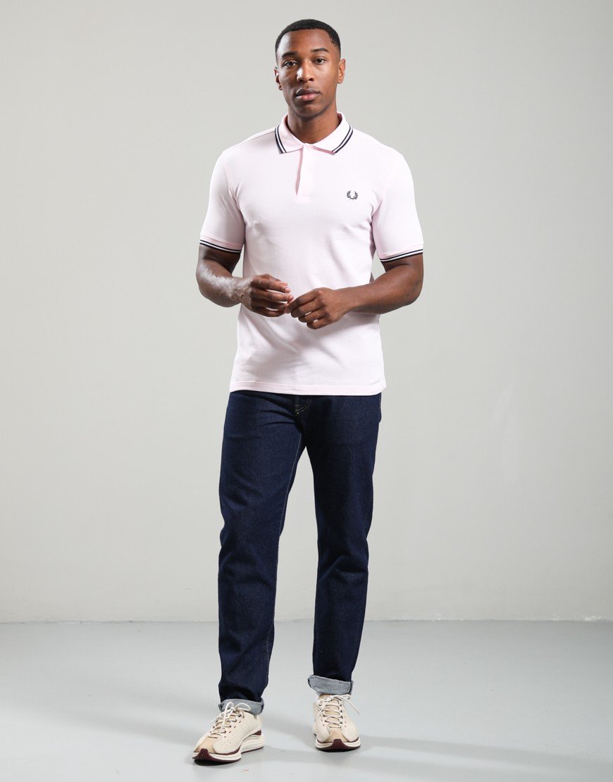 Fred Perry Twin Tipped Polo Shirt Iced Pink/Navy