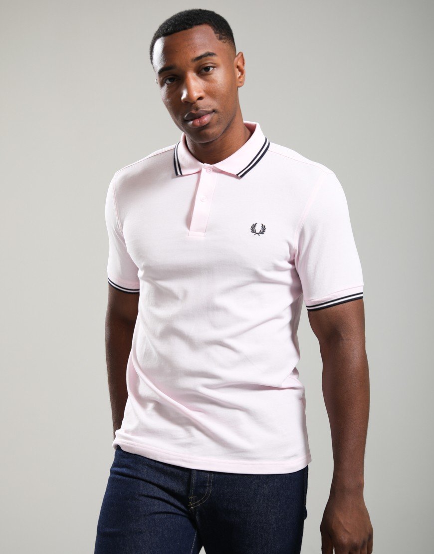 Fred Perry Twin Tipped Polo Shirt Iced Pink/Navy