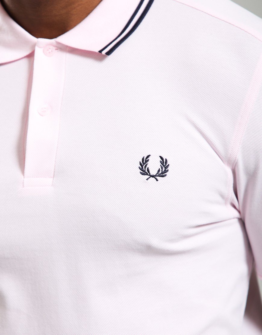 Fred Perry Twin Tipped Polo Shirt Iced Pink/Navy