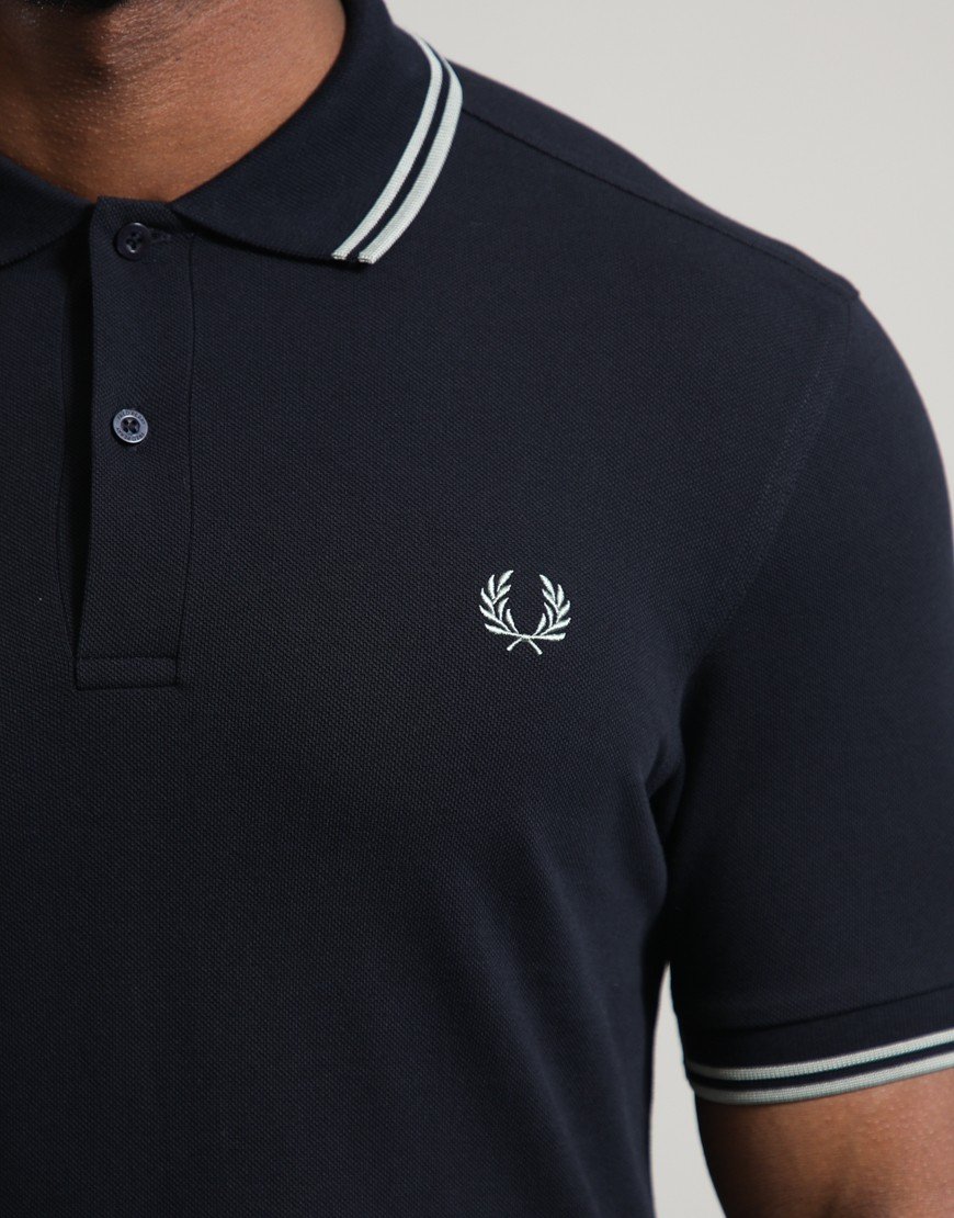 Fred Perry Twin Tipped Polo Shirt Navy/Seagrass