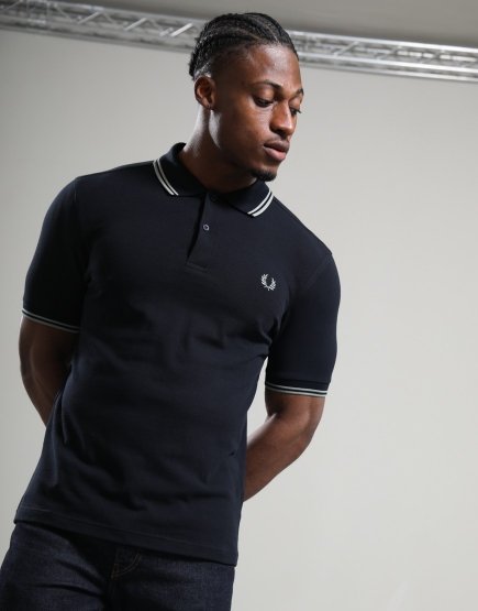 Fred Perry Twin Tipped Polo Shirt Navy/Seagrass