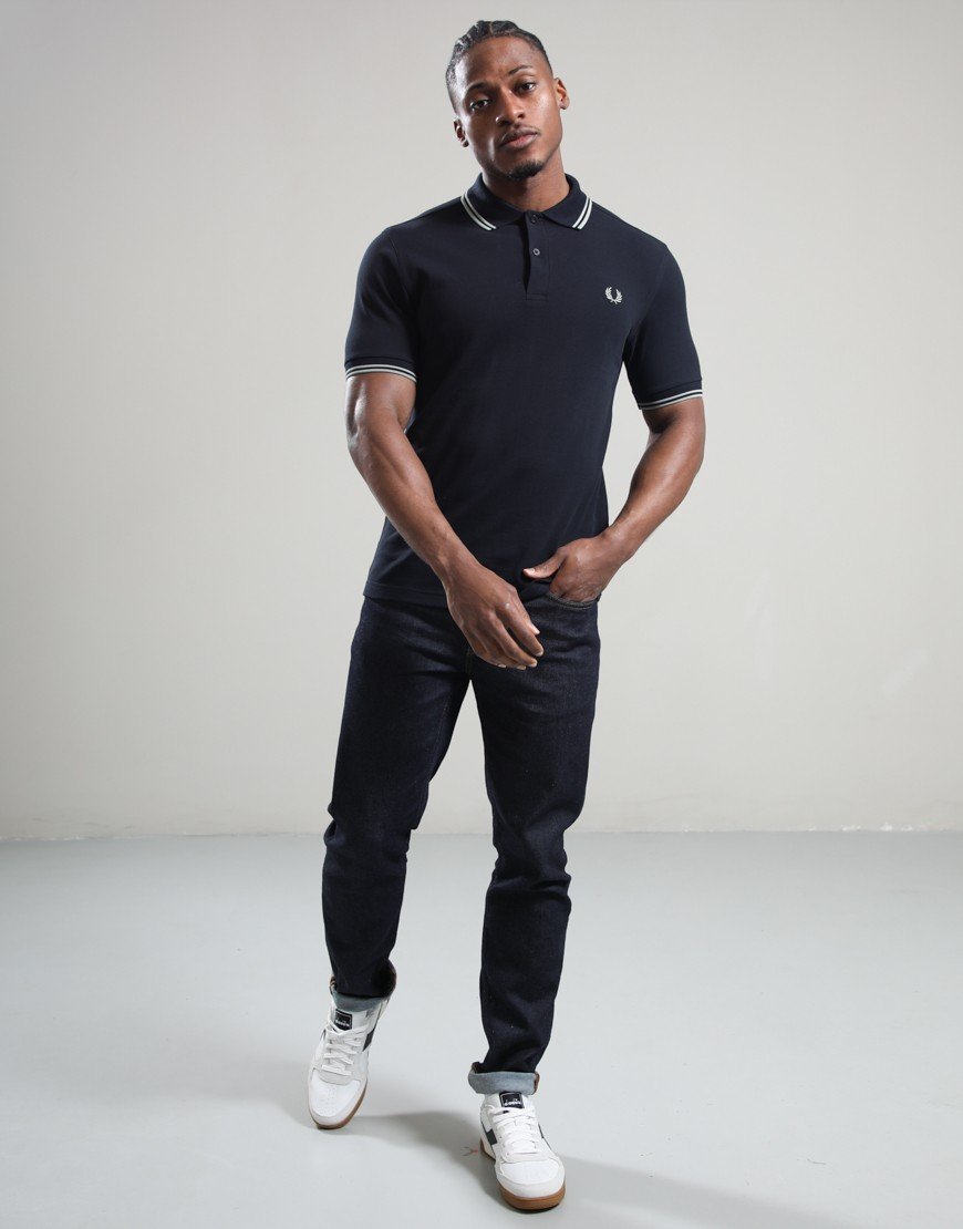 Fred Perry Twin Tipped Polo Shirt Navy/Seagrass