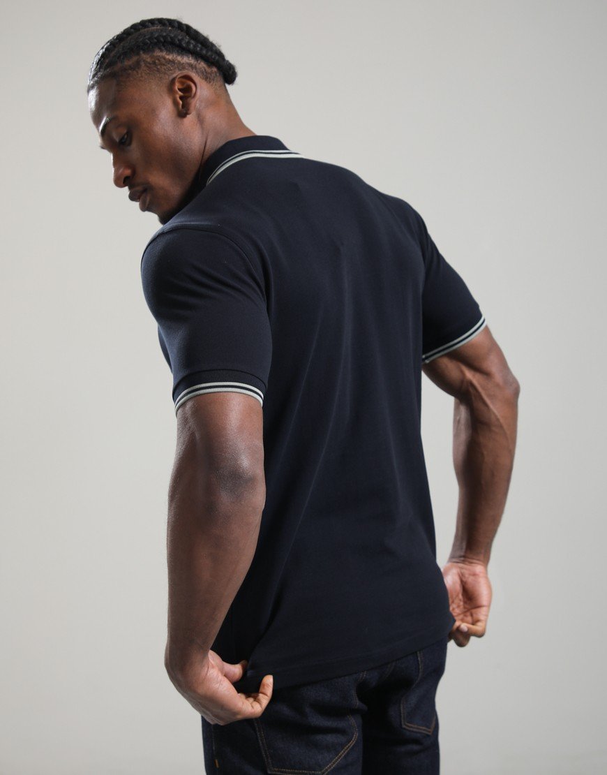 Fred Perry Twin Tipped Polo Shirt Navy/Seagrass