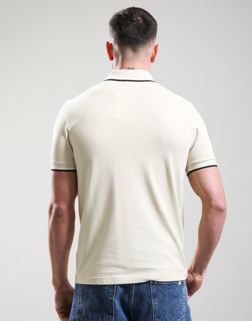 Fred Perry Twin Tipped Polo Shirt Oatmeal/Snow White/Anchor Grey