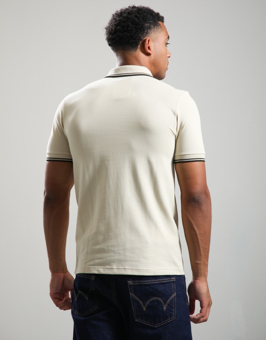 Fred Perry Twin Tipped Polo Shirt Oatmeal/Night Green