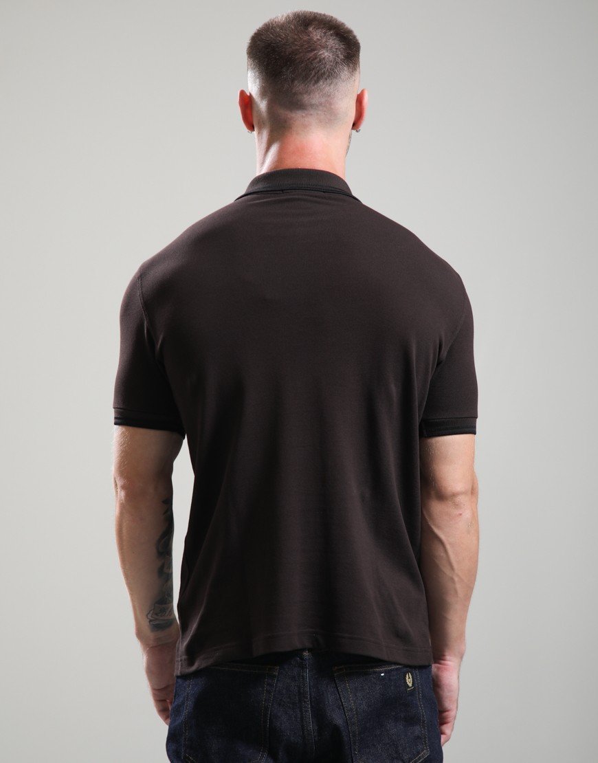 Fred Perry Twin Tipped Polo Shirt Rich Brown/Black