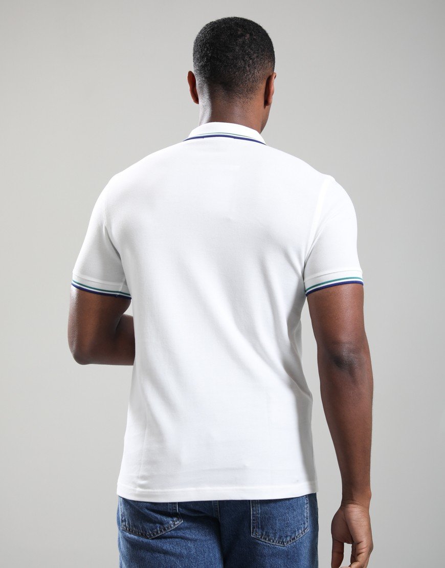 Fred Perry Twin Tipped Polo Shirt Snow White/Deep Mint/Soho Eclipse