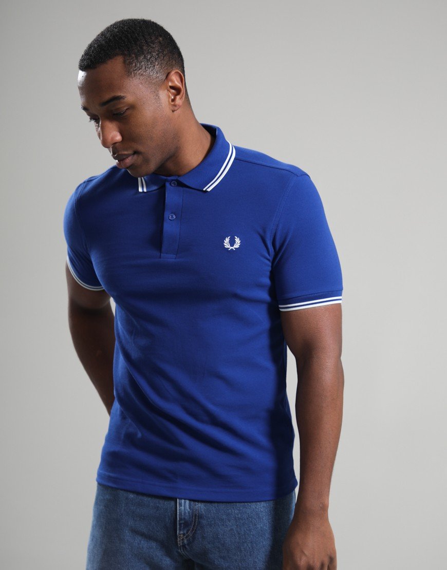 Fred Perry Twin Tipped Polo Shirt Soho Eclipse/Snow White