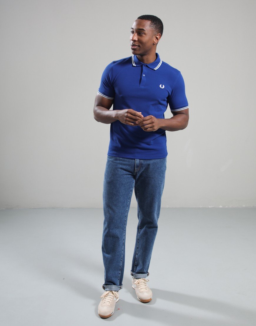 Fred Perry Twin Tipped Polo Shirt Soho Eclipse/Snow White