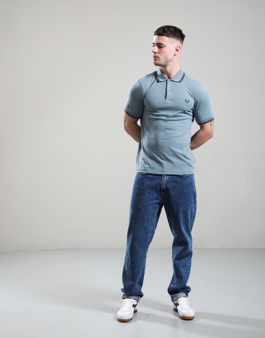 Fred Perry Twin Tipped Polo Shirt Stockport Blue/Oxblood/Grass Roots