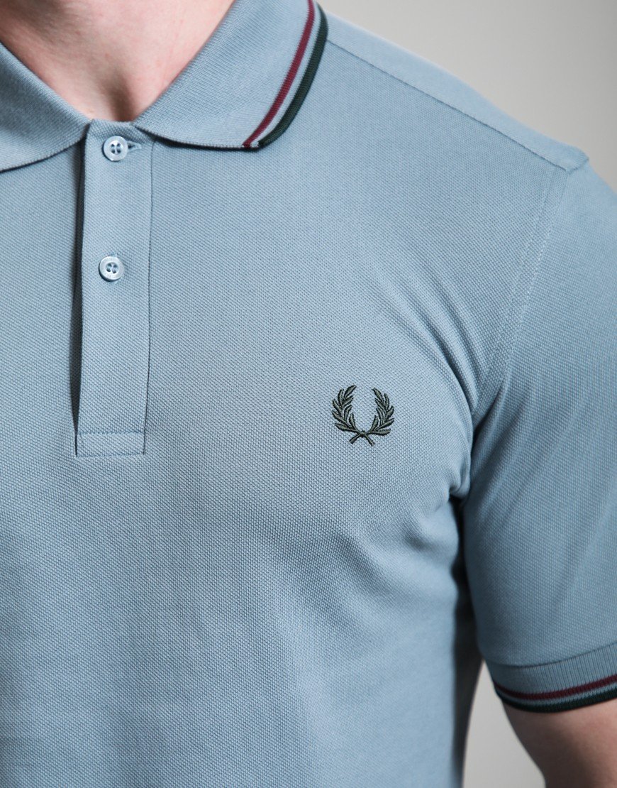 Fred Perry Twin Tipped Polo Shirt Stockport Blue/Oxblood/Grass Roots